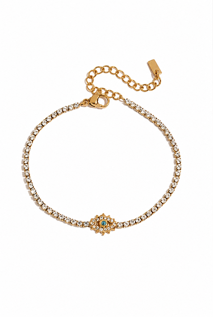 Sunburst Charm Tennis Bracelet