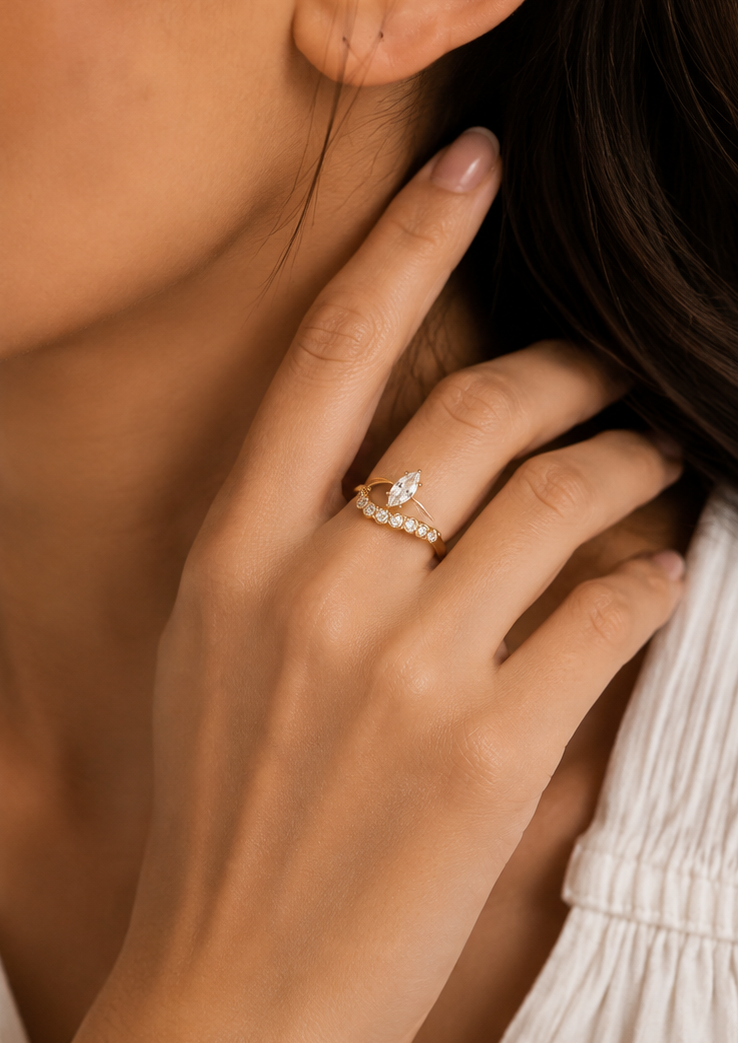 Marquise Chevron Ring