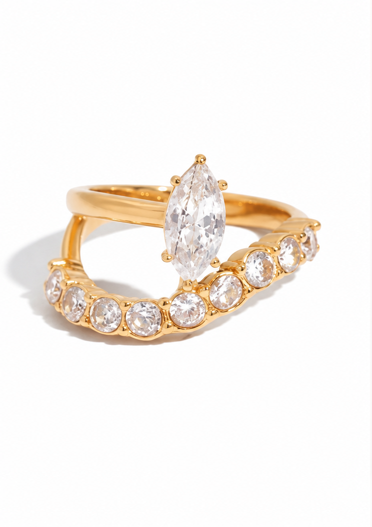 Marquise Chevron Ring