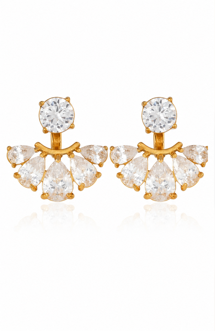 Crystal Fan Drop Earrings
