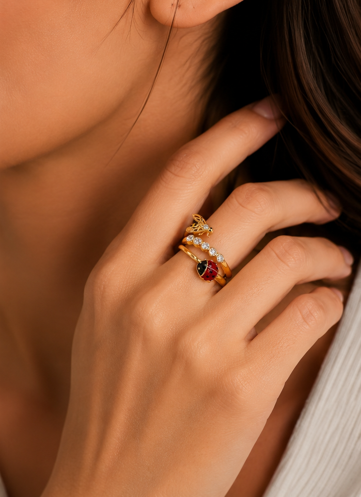 Bee and Ladybug Wrap Ring
