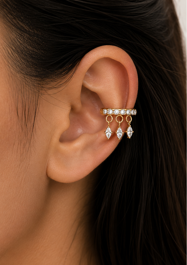 Crystal Drop Ear Cuff