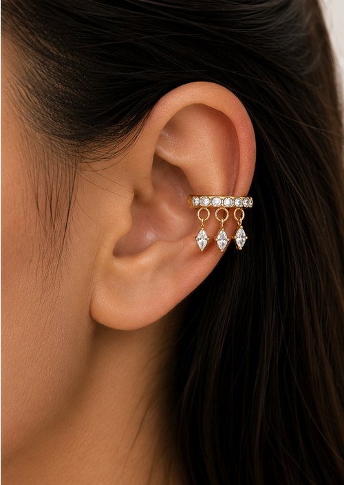 Crystal Fan Drop Earrings