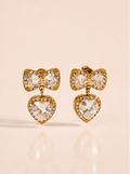 Bow and Heart Drop Earrings