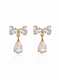 Crystal Bow Teardrop Earrings