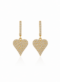Pave Heart Drop Earrings