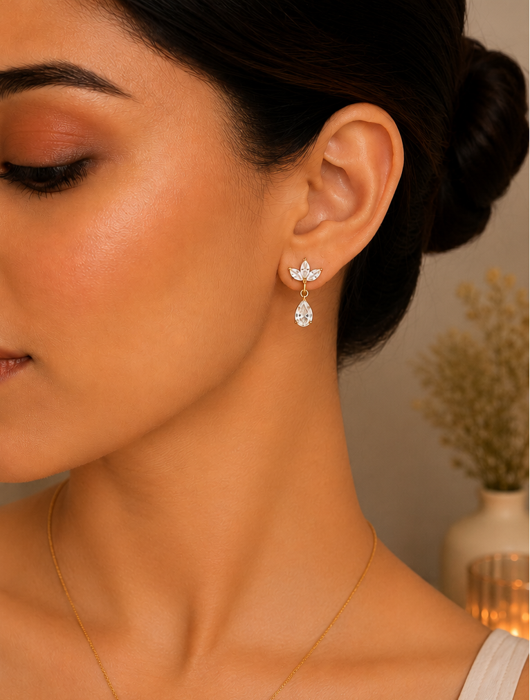 Marquise Crystal Drop Earrings