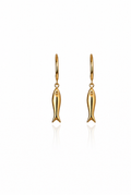 Gold Fish Drop Earrings