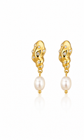 Baroque Pearl Snake Drop Earrings