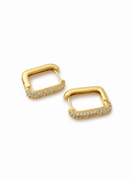Pave Rectangle Hoop Earrings