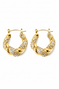Twisted Pearl Hoop Earrings