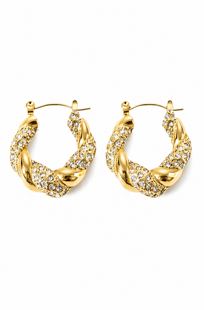Twisted Pearl Hoop Earrings