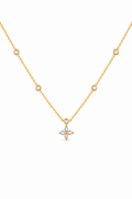 Quatrefoil Bezel Chain Necklace